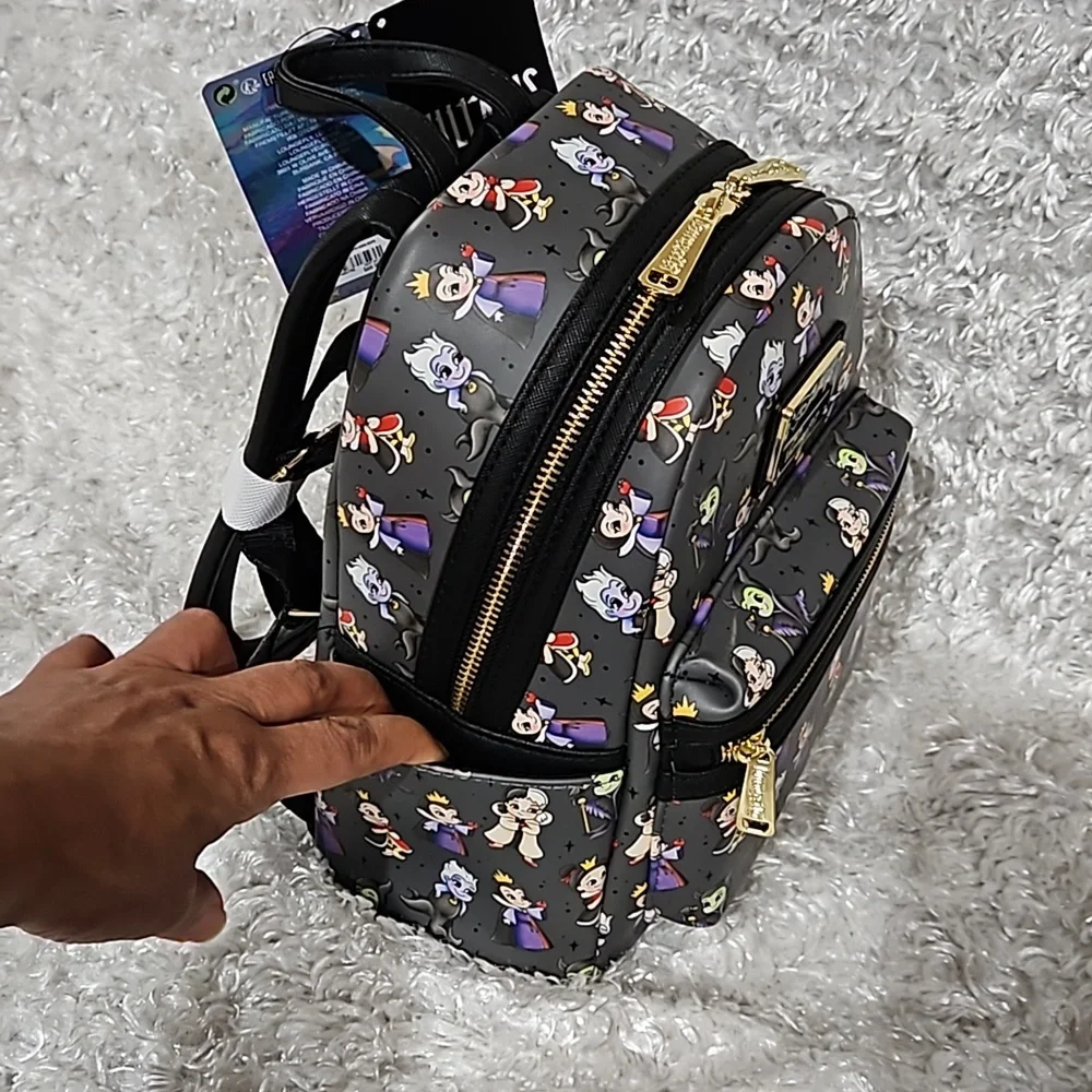 Loungefly Disney Villains chibi backpack Maleficent Ursula Evil Queen Cruella